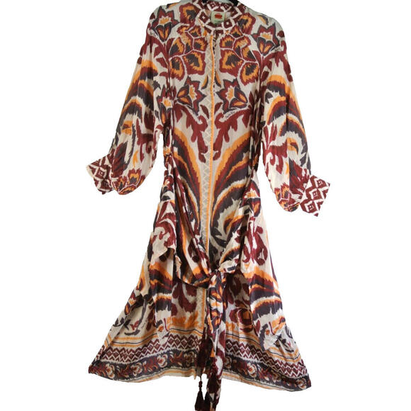 NEW, Farm Rio Cream Toucans Scarf Maxi Dress in S  #MD1234 - Picture 6 of 11